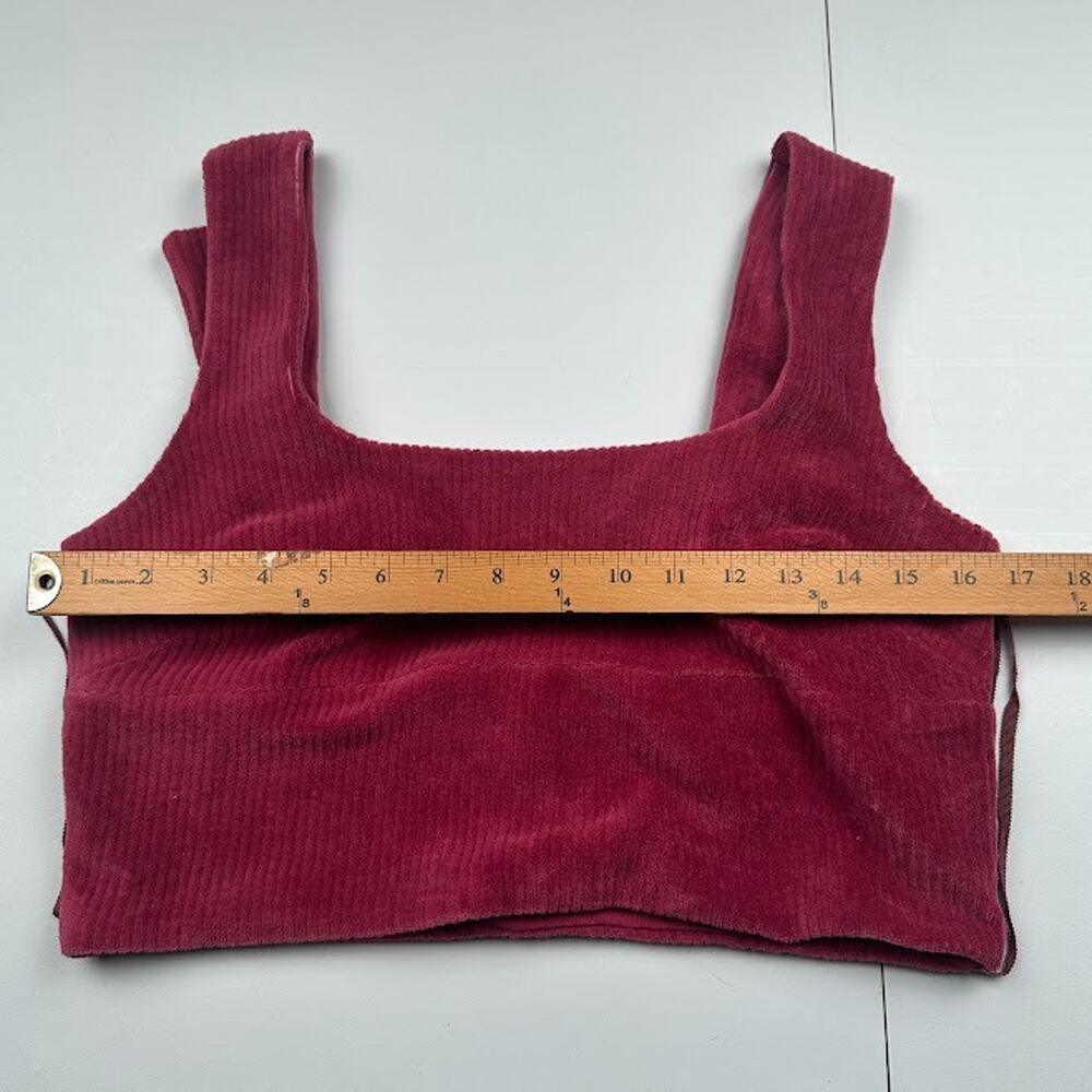 Anthropologie Maeve Top Womens Medium Maroon Corduroy Cropped Tank Festival Boho - Picture 8 of 11